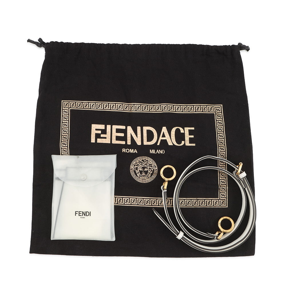 FENDI Fendace Peekaboo White/Yellow8BN244 Leather Size Mini