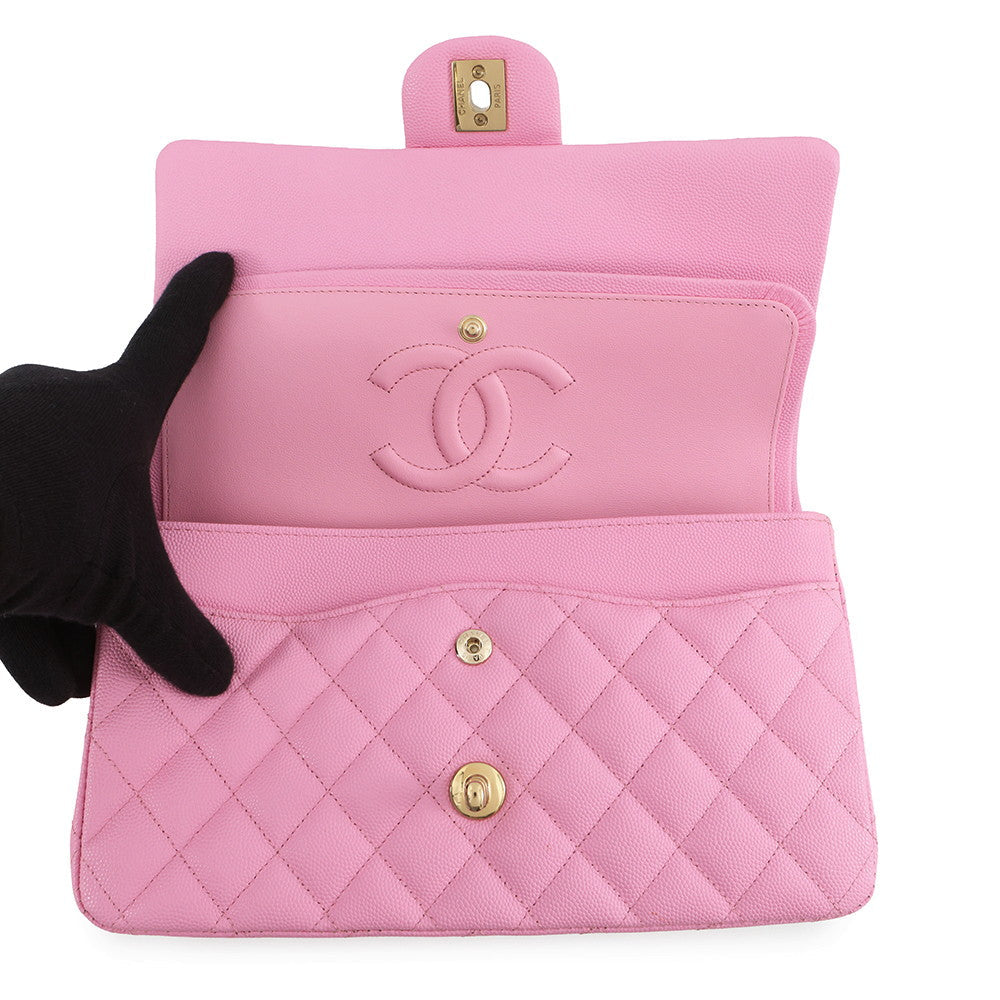CHANEL Matelasse ChainShoulder Bag PinkA01112 Caviar Leather Size 25