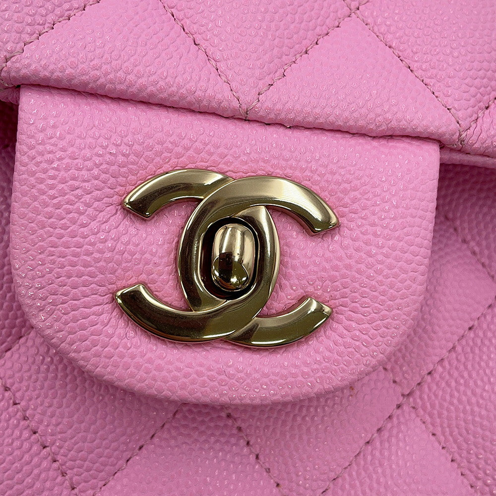 CHANEL Matelasse ChainShoulder Bag PinkA01112 Caviar Leather Size 25