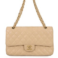CHANEL Matelasse W/WChainShoulder Bag BeigeA01112 Caviar Leather Size 25