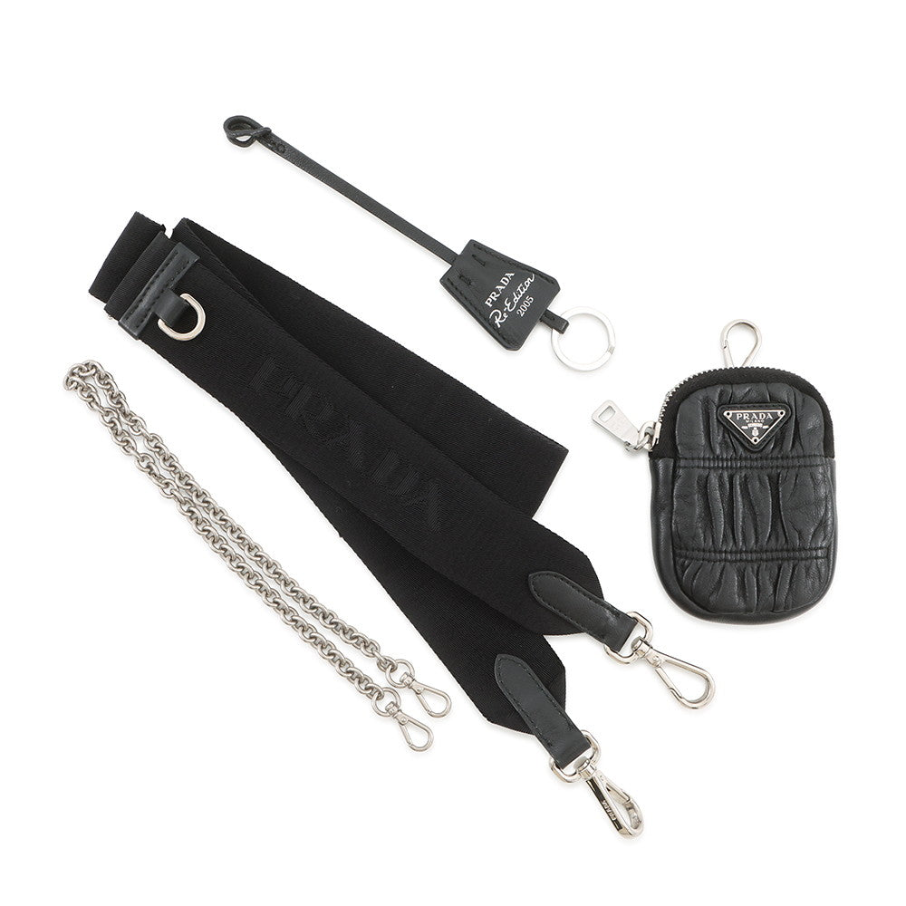PRADA Re-edition 2005 Shoulder Bag Black1BC194 Leather