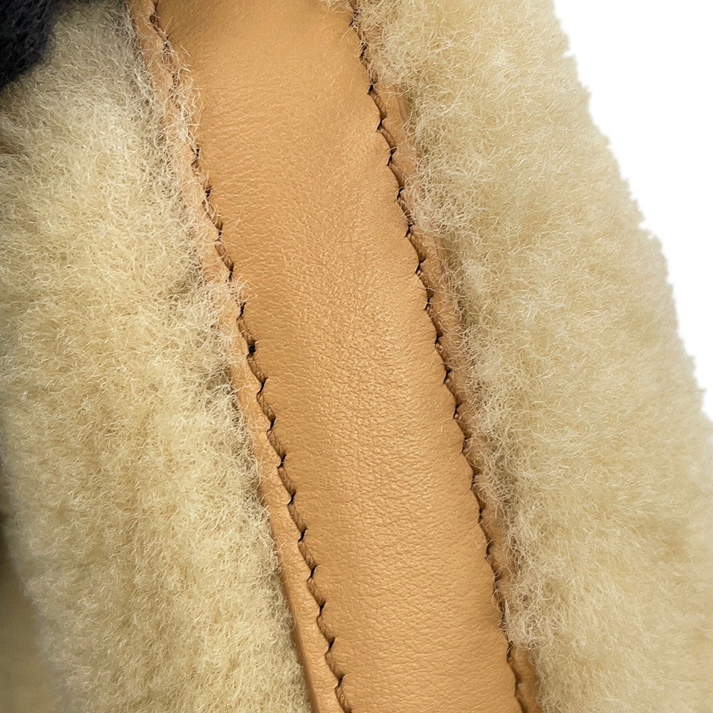 PRADA Arke Bag Beige1BC194_2EC9_F03KL_V_OOO Shearling Leather Size Small