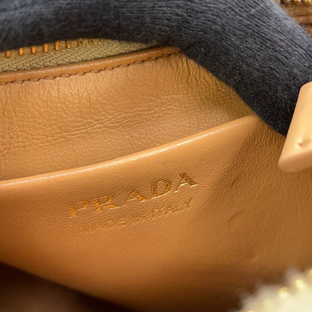 PRADA Arke Bag Beige1BC194_2EC9_F03KL_V_OOO Shearling Leather Size Small