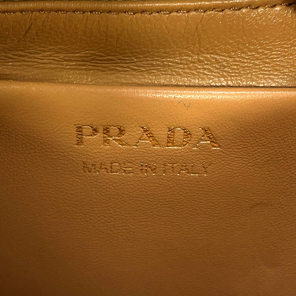 PRADA Arke Bag Beige1BC194_2EC9_F03KL_V_OOO Shearling Leather Size Small