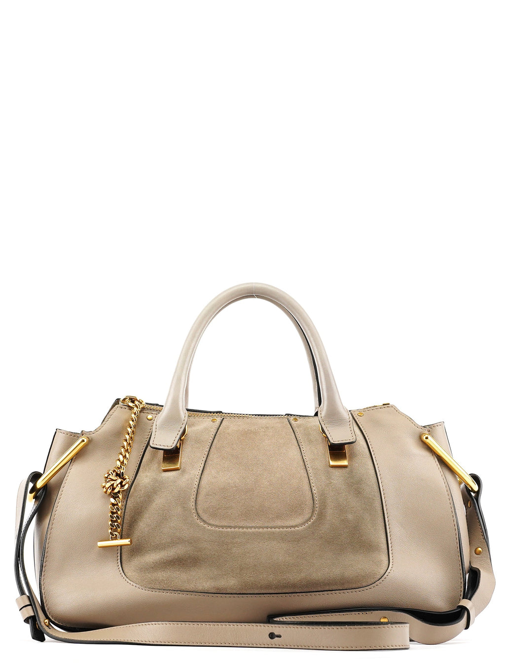 Grey Leather Suede Hayley 2-Way Bag