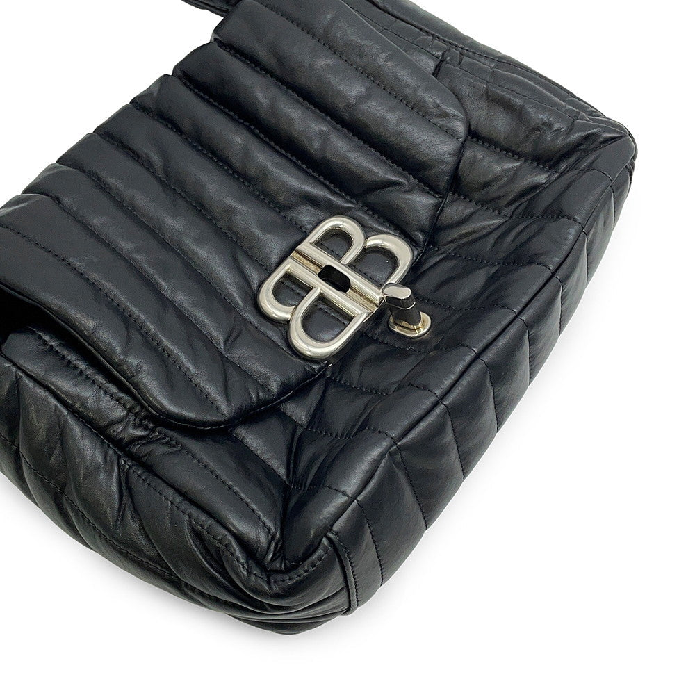 BALENCIAGA Monaco One Shoulder Bag Black787896 Leather Size Small