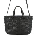 BALENCIAGA Signature BB Monogram Handbag Black702699 Calf Leather Size Small