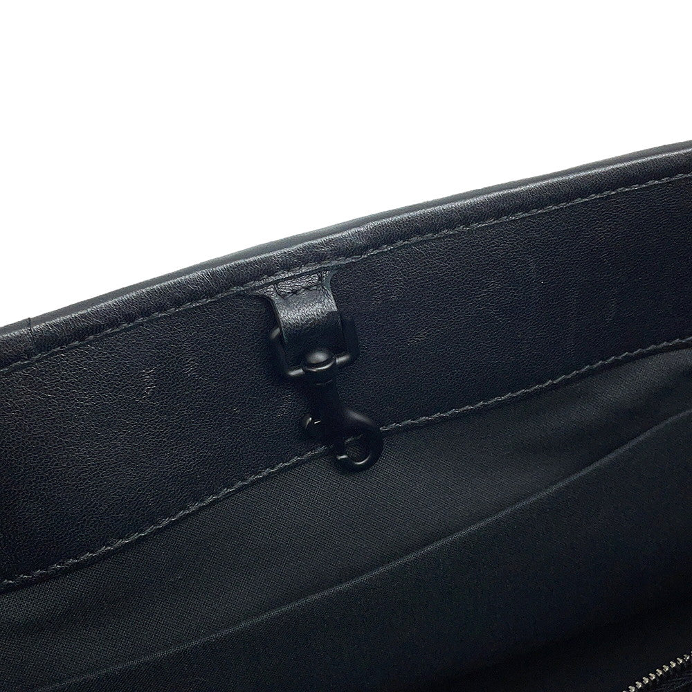 BALENCIAGA Signature BB Monogram Handbag Black702699 Calf Leather Size Small
