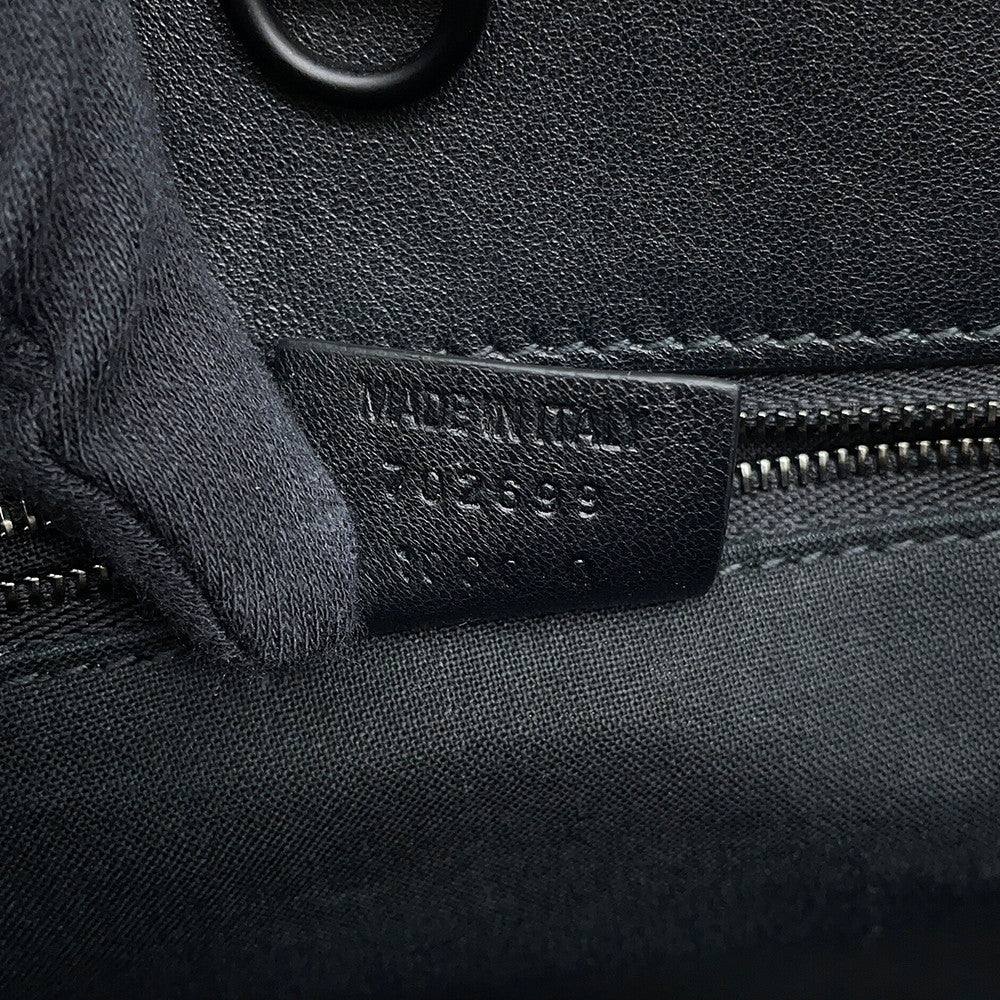 BALENCIAGA Signature BB Monogram Handbag Black702699 Calf Leather Size Small