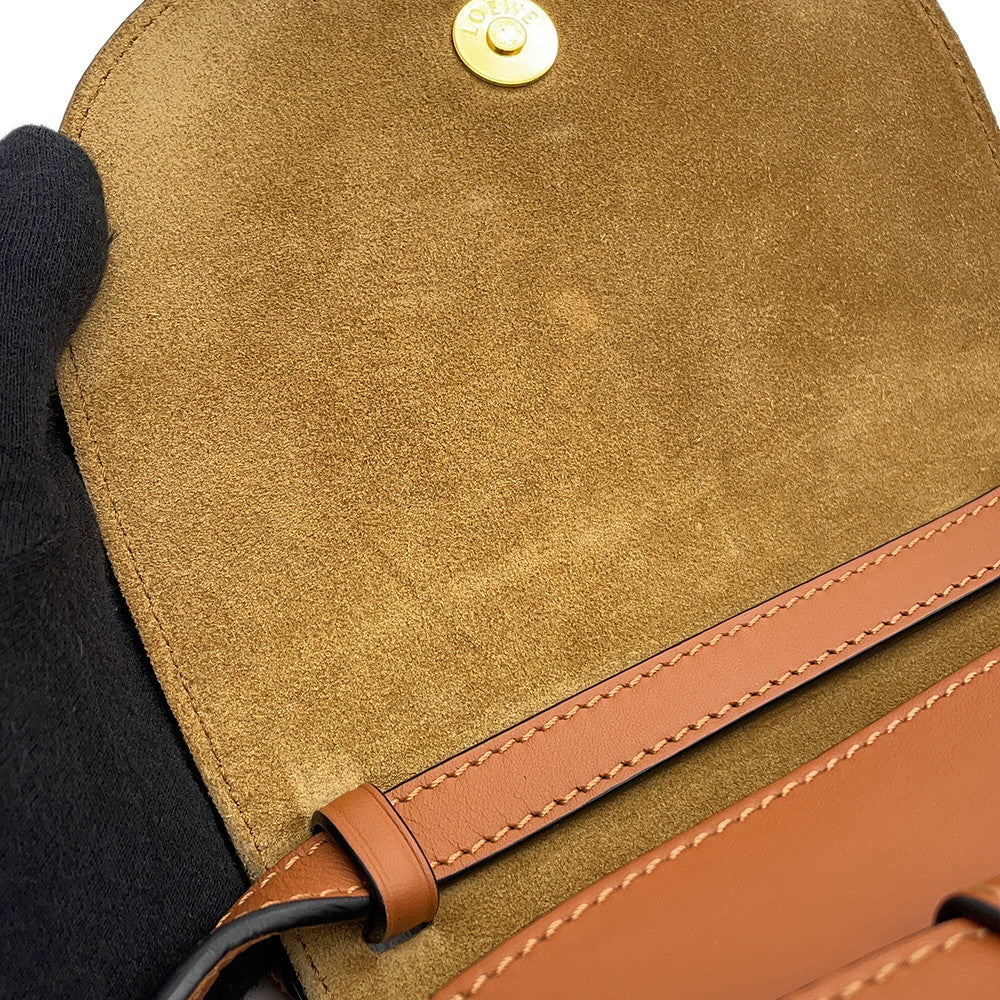 LOEWE Gate Shoulder Bag BrownA650N46X13 Leather Canvas Size Mini