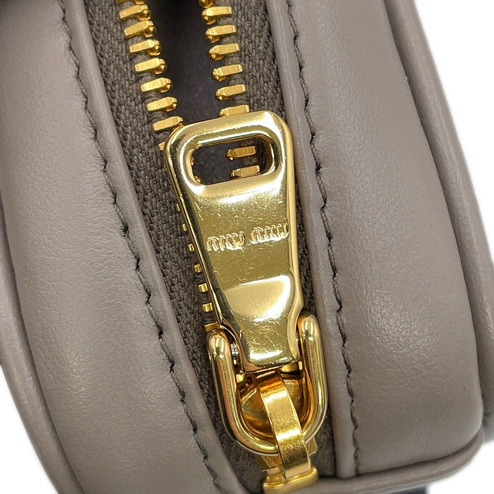 MIUMIU Bag Charm Micro Bag Gray5NR036_2F8W_F0572 Leather Size micro