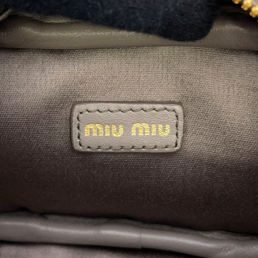 MIUMIU Bag Charm Micro Bag Gray5NR036_2F8W_F0572 Leather Size micro
