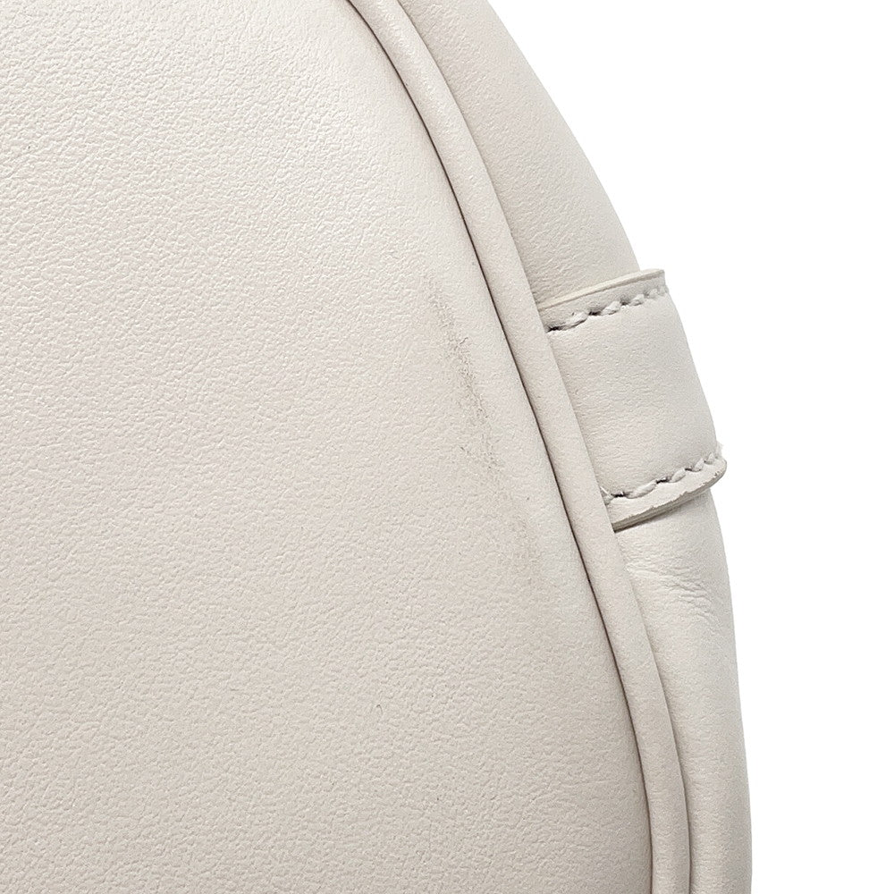 PRADA Perforated Triangle Logo Tote Bag White1BG503 Leather
