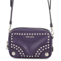 PRADA Studded Camera Bag Shoulder Bag Purple1N1674 Leather