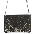 Christian Louboutin Studded Shoulder Bag Black Patent Leather