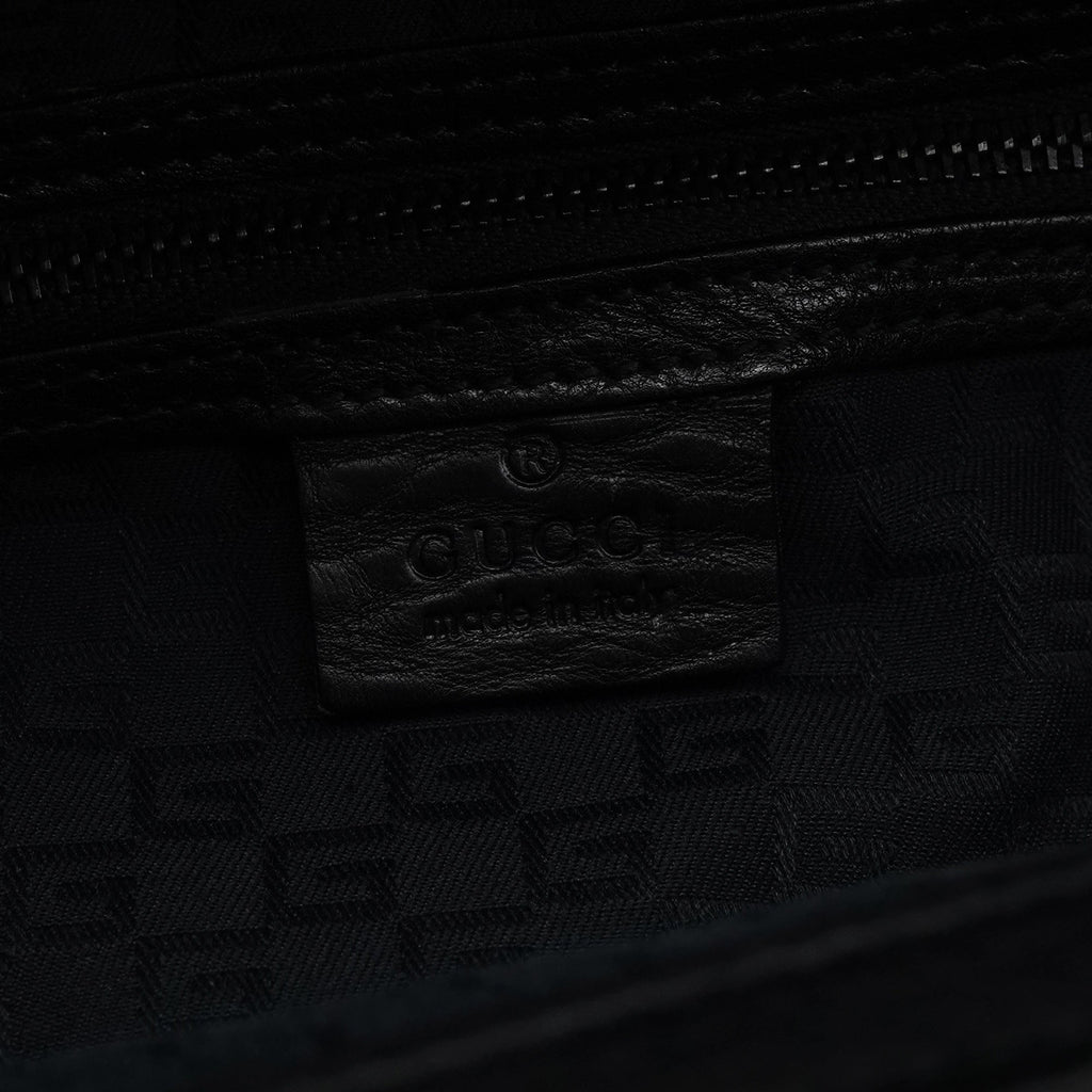 Fall 2002 Black Leather Hinged Frame Bucket Bag