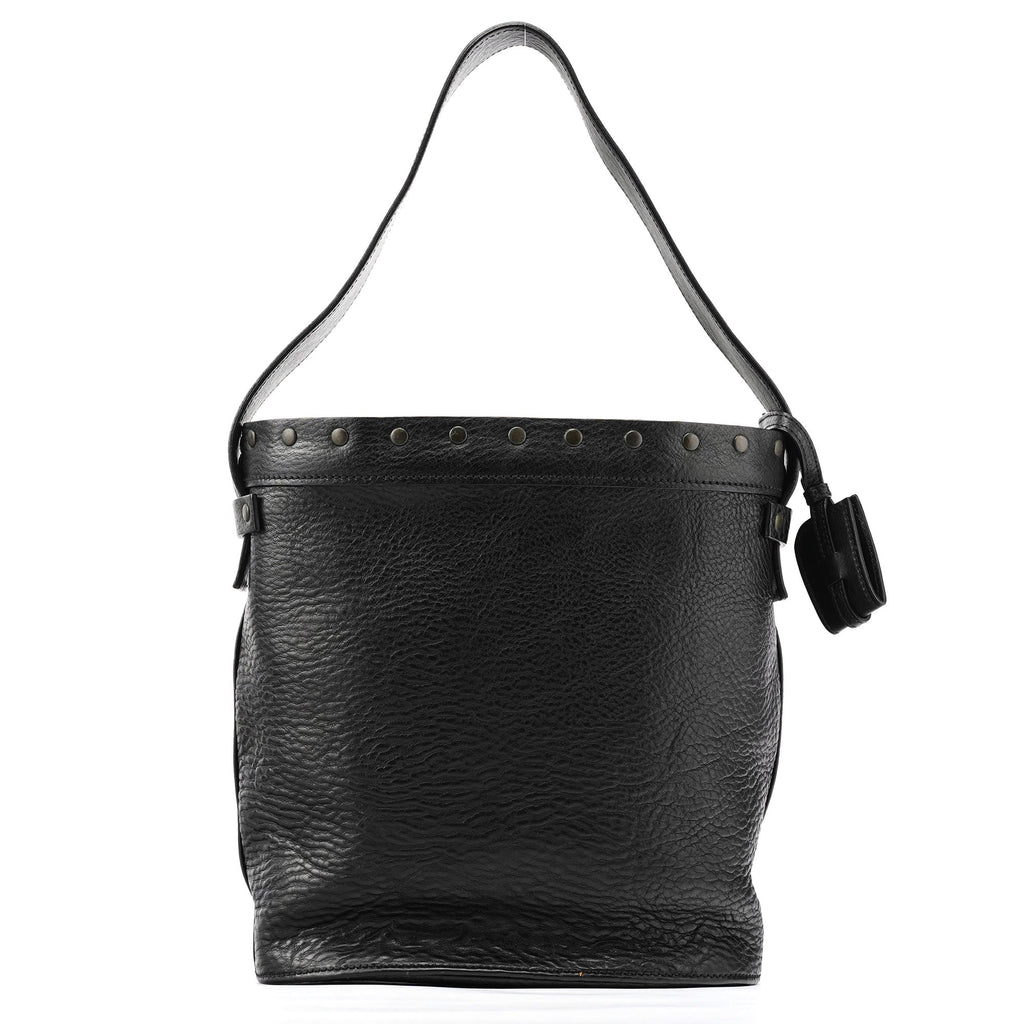 Fall 2002 Black Leather Hinged Frame Bucket Bag