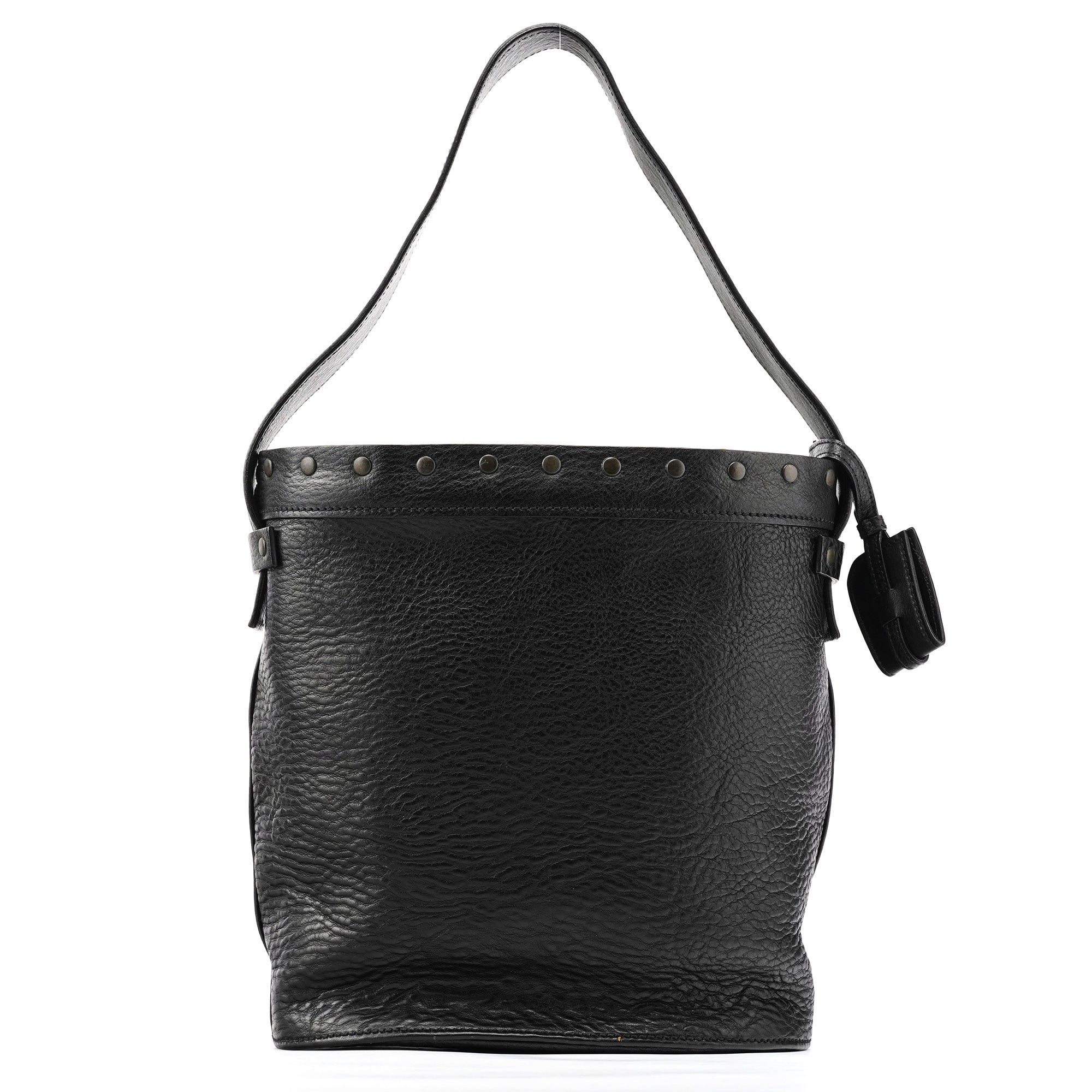 Fall 2002 Black Leather Hinged Frame Bucket Bag