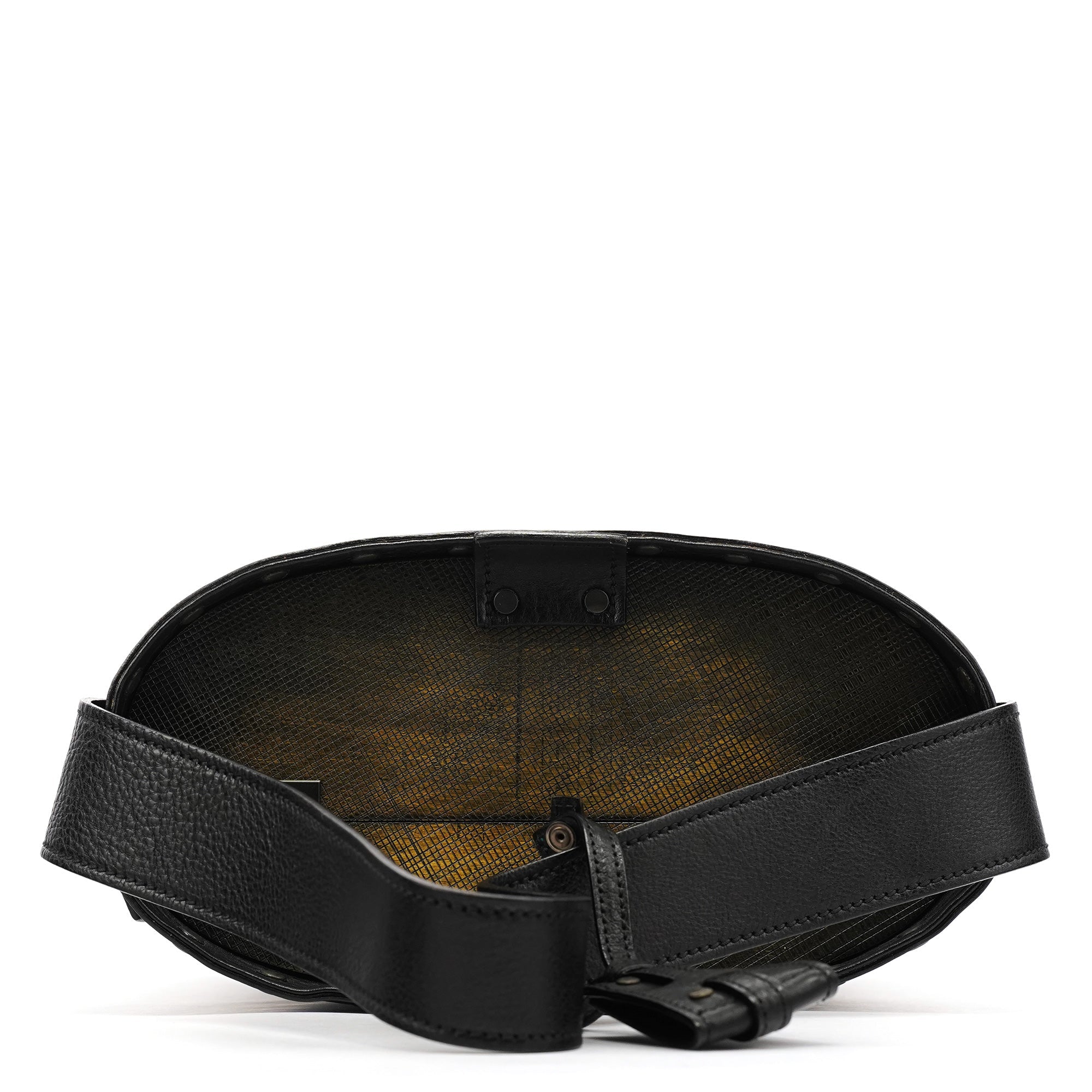 Fall 2002 Black Leather Hinged Frame Bucket Bag
