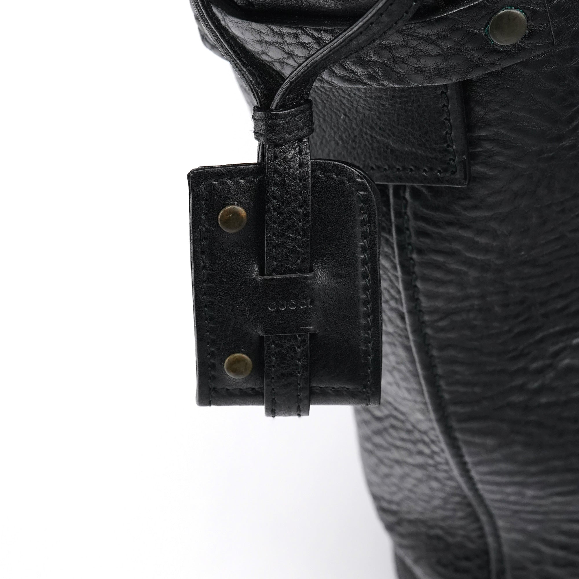 Fall 2002 Black Leather Hinged Frame Bucket Bag