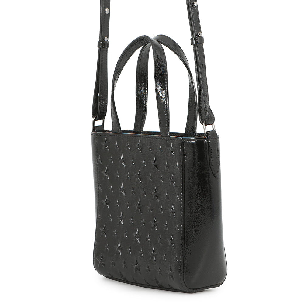 JIMMY CHOO Pegasus 2-way Tote Bag Black Patent Leather Size Mini
