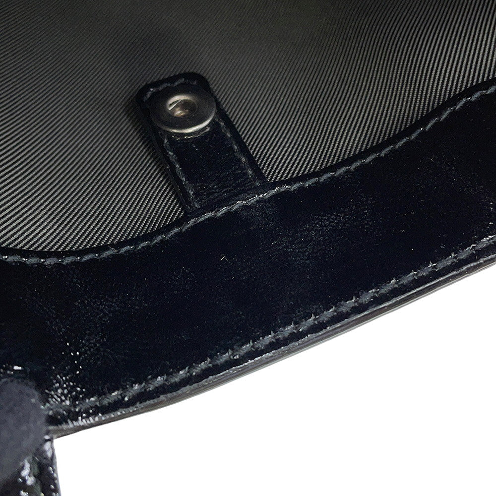 JIMMY CHOO Pegasus 2-way Tote Bag Black Patent Leather Size Mini