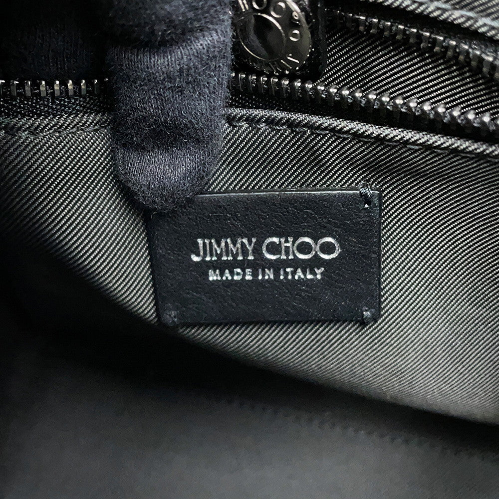 JIMMY CHOO Pegasus 2-way Tote Bag Black Patent Leather Size Mini
