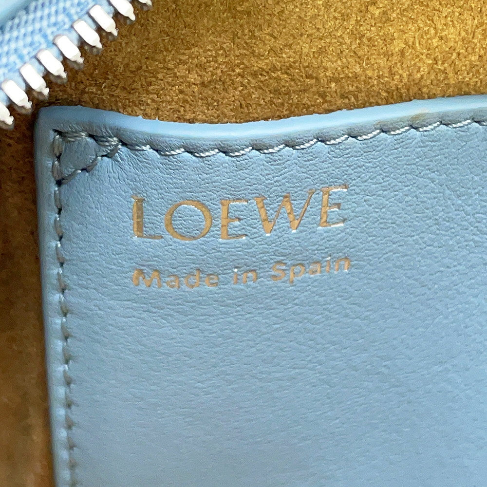 LOEWE Amazona Shoulder Bag Dusty blueA039N21X01 Calf Leather Size 16