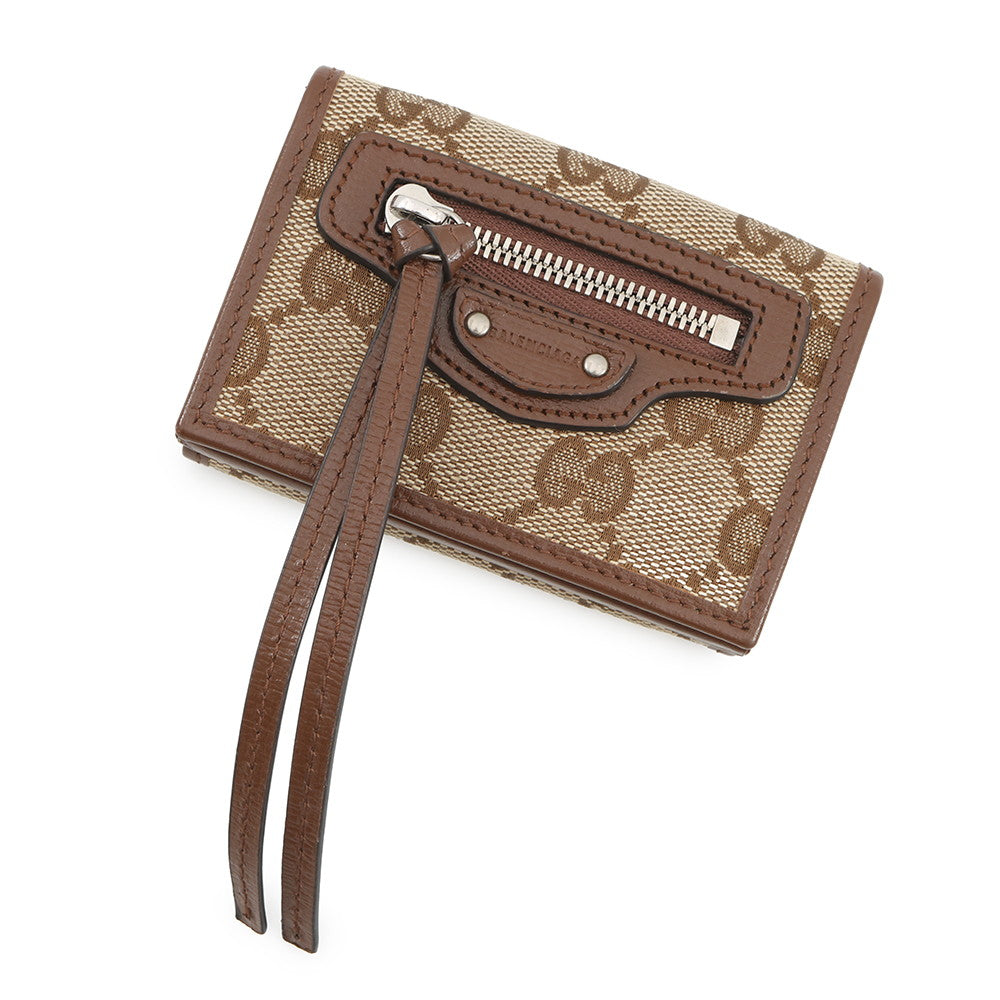 GUCCI The Hacker Compact Wallet Brown/Beige681708 Canvas/Leather