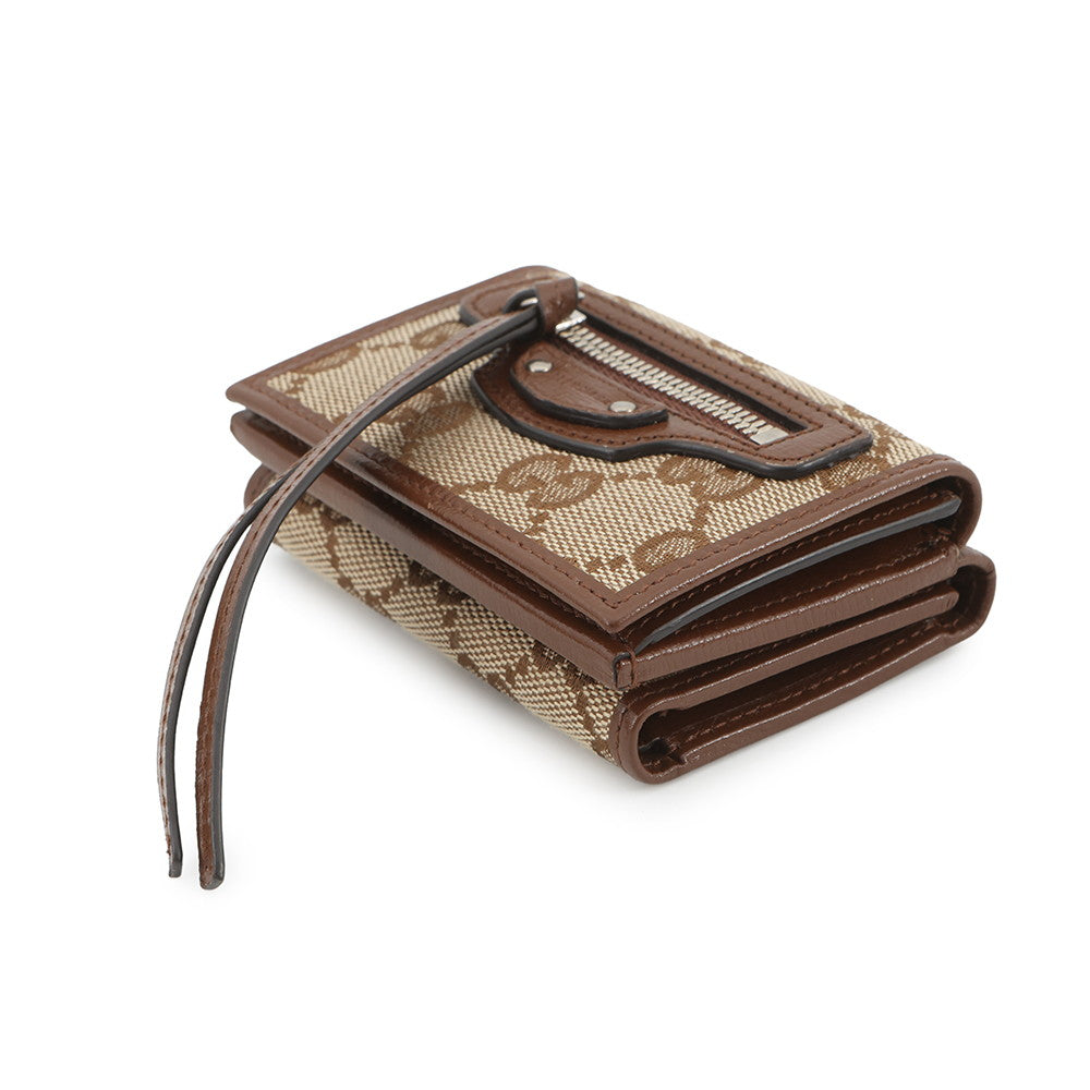 GUCCI The Hacker Compact Wallet Brown/Beige681708 Canvas/Leather