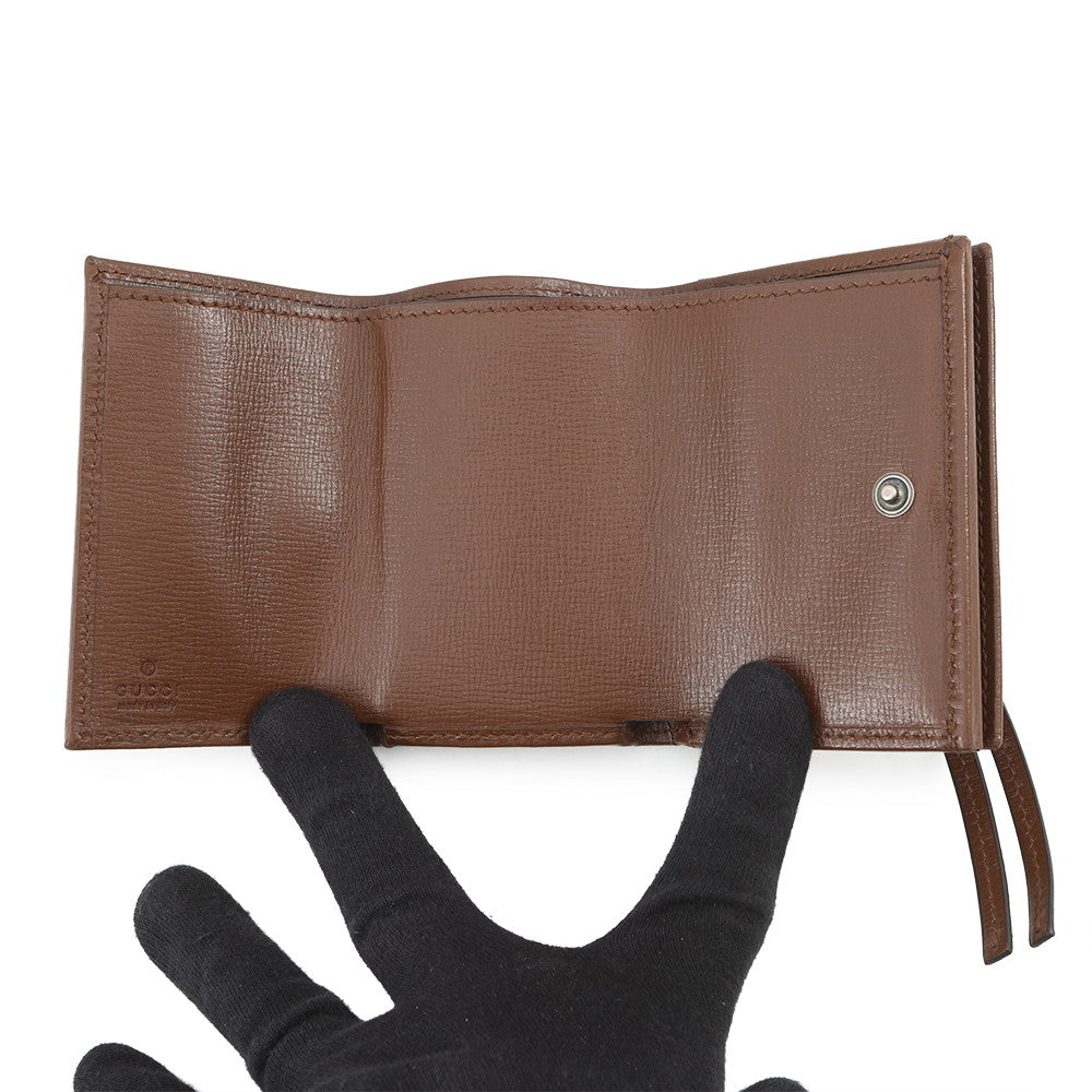GUCCI The Hacker Compact Wallet Brown/Beige681708 Canvas/Leather