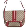 GUCCI Shoulder Bag Beige/Red201732 GG Supreme Leather