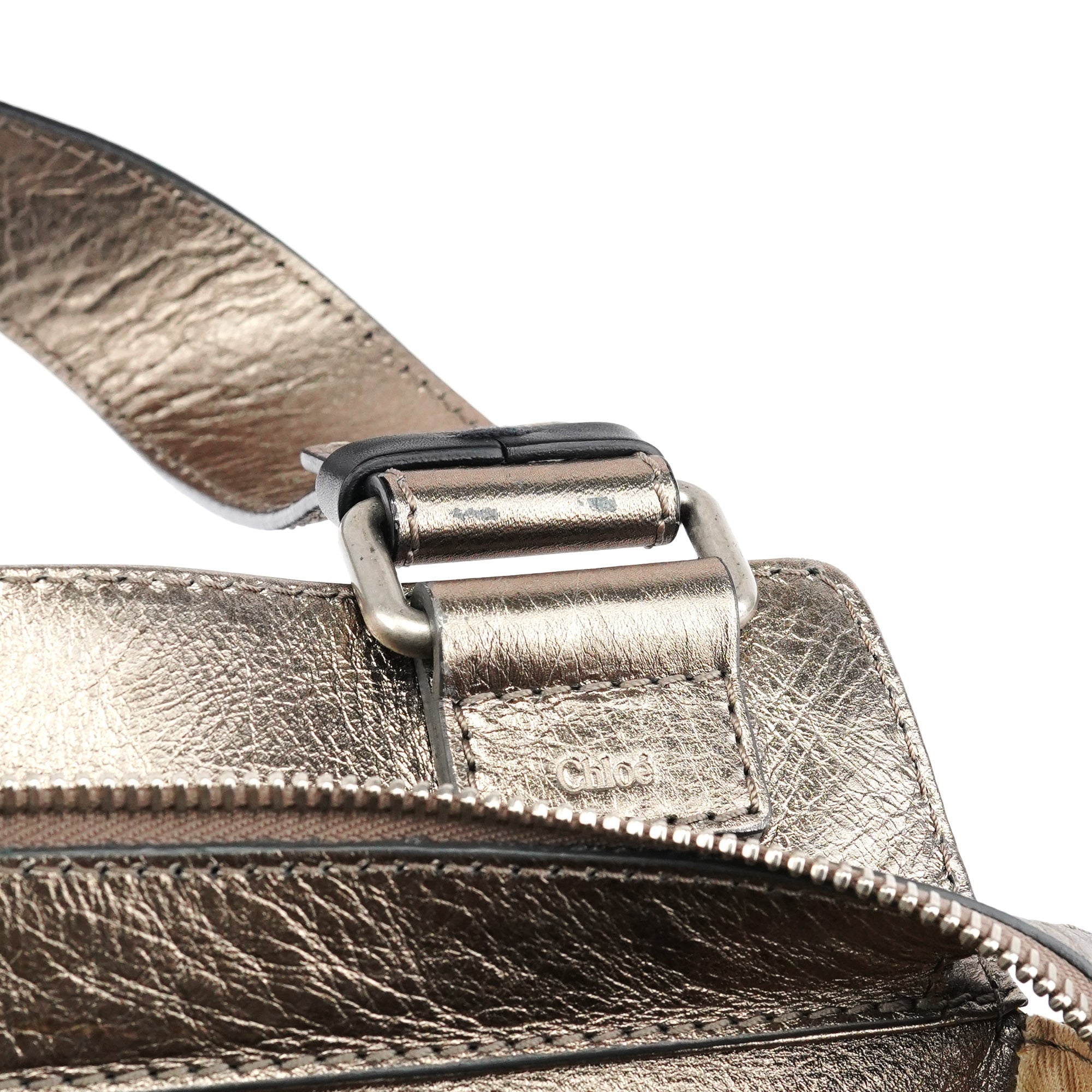 Navy Denim Silver Leather Logo Tote Bag