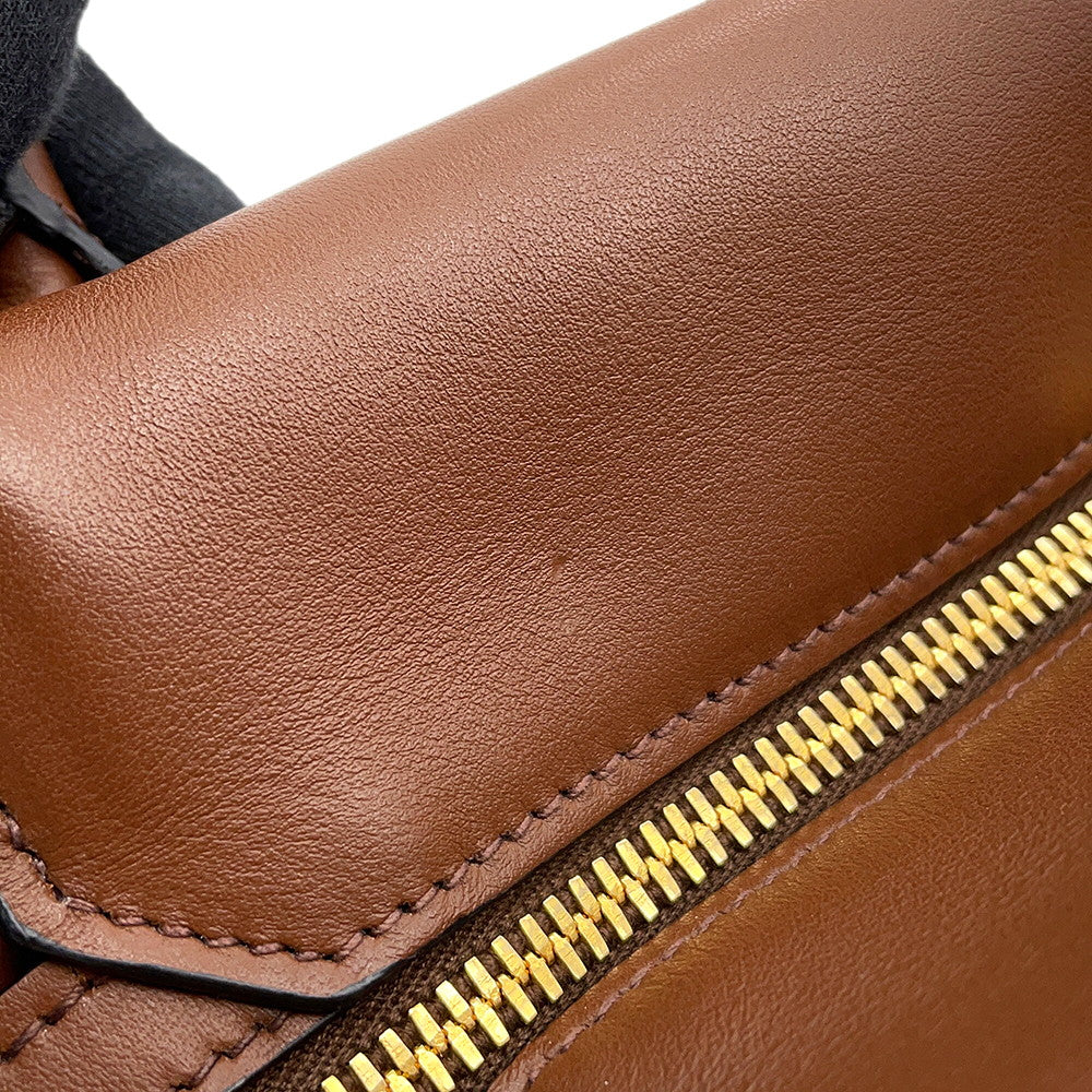 PRADA Bowling 2-way Handbag Brown/Multicolor1BB030 Leather PVC