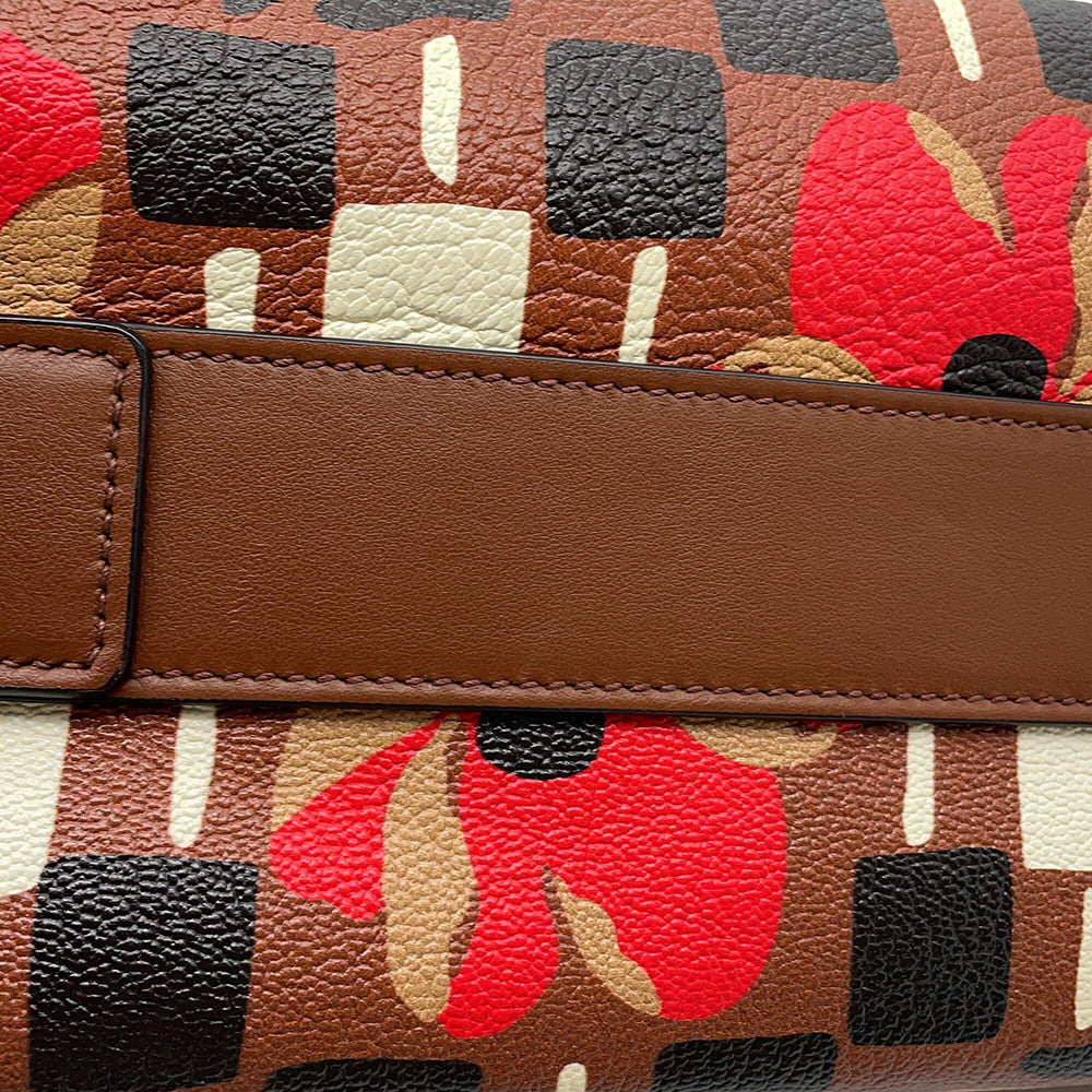 PRADA Bowling 2-way Handbag Brown/Multicolor1BB030 Leather PVC