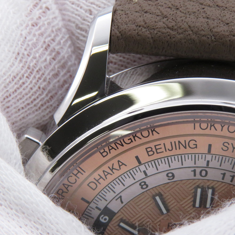 PATEK PHILIPPE Complications World Time Chronograph W41mm Stainless Steel Leather Rose Gold Dial5935A-001