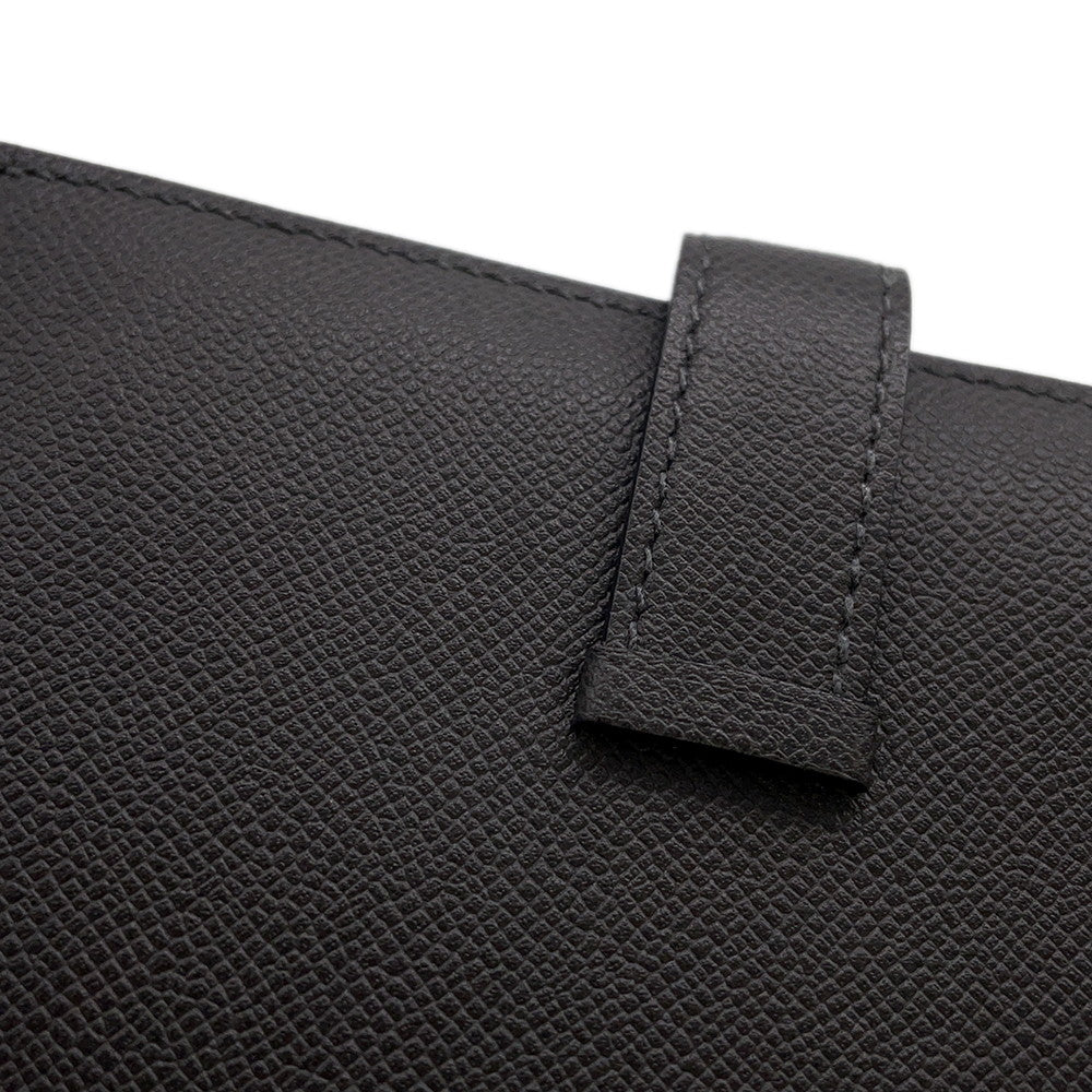 HERMES Bean compact Ardoise Veau Madame