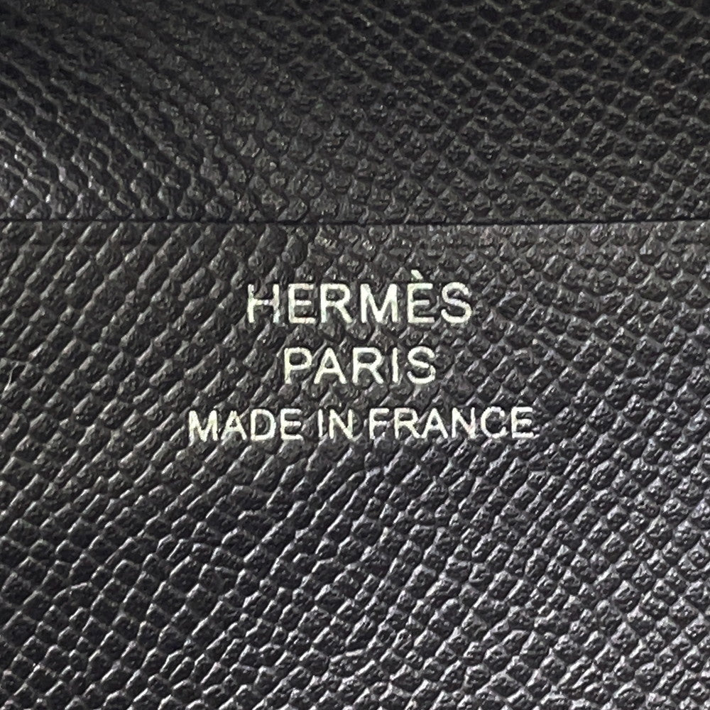 HERMES Bean compact Ardoise Veau Madame