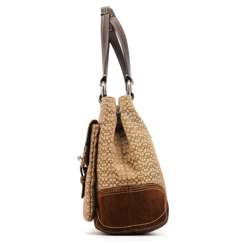 6427 Beige Brown Signature Soho Tote Bag