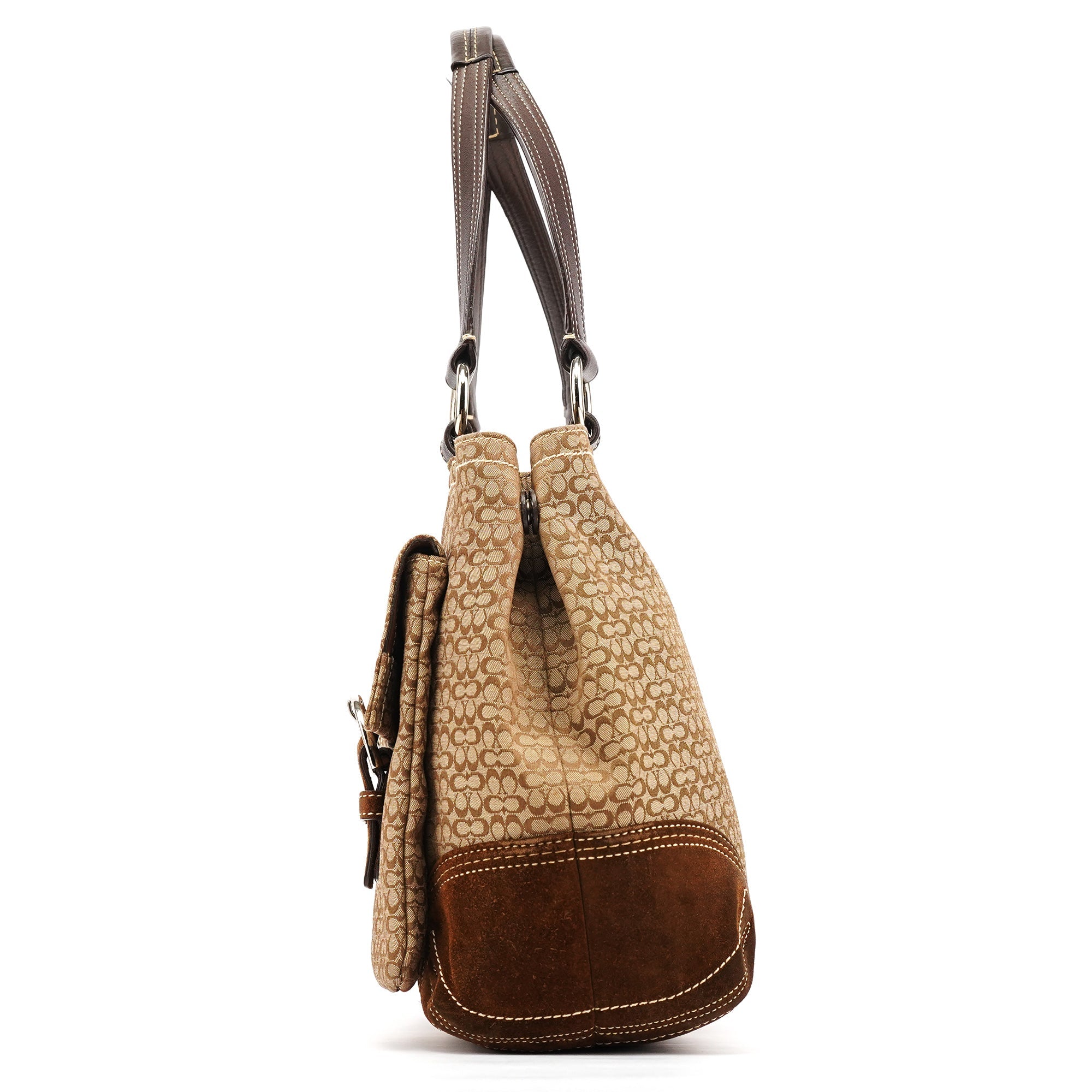 6427 Beige Brown Signature Soho Tote Bag