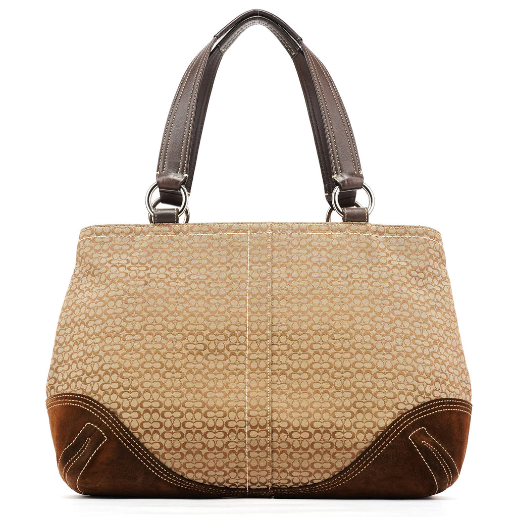 6427 Beige Brown Signature Soho Tote Bag