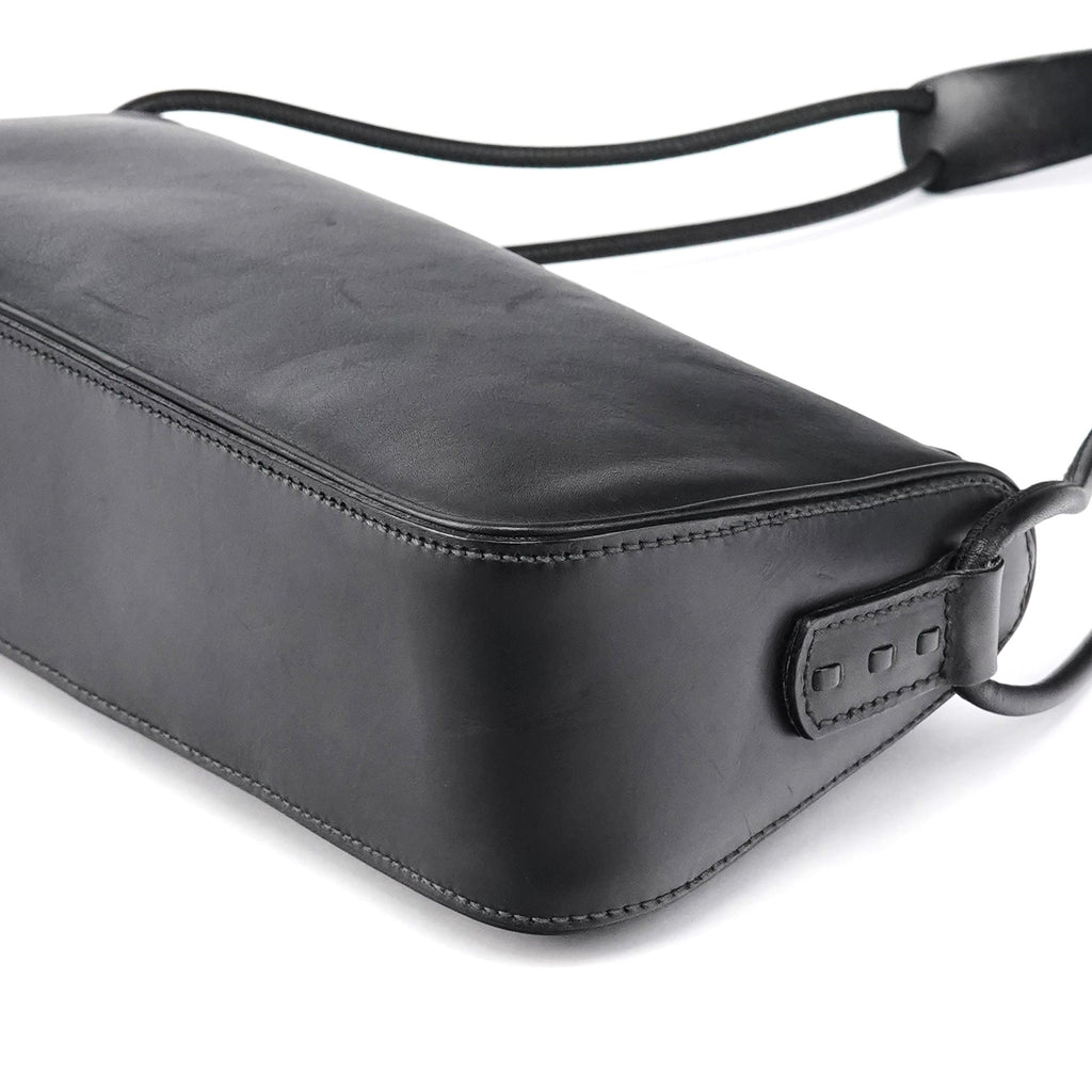 106383 Black Leather Hobo Shoulder Bag