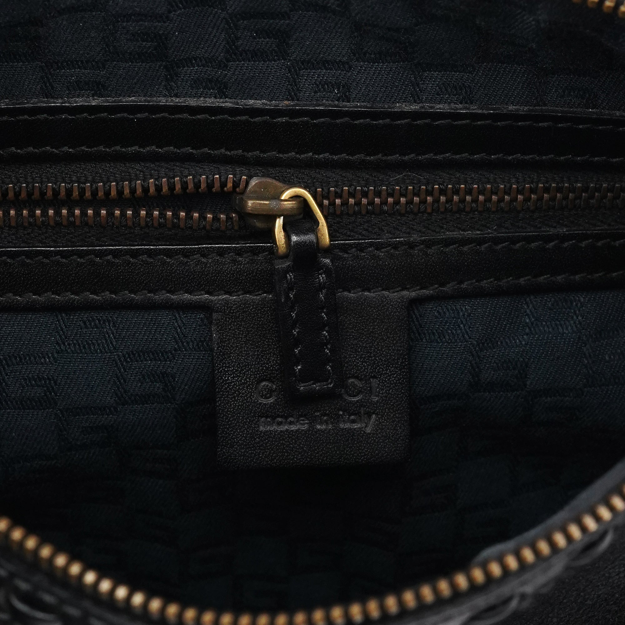 106383 Black Leather Hobo Shoulder Bag