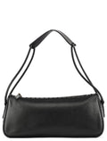 106383 Black Leather Hobo Shoulder Bag