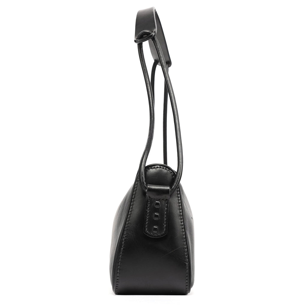 106383 Black Leather Hobo Shoulder Bag