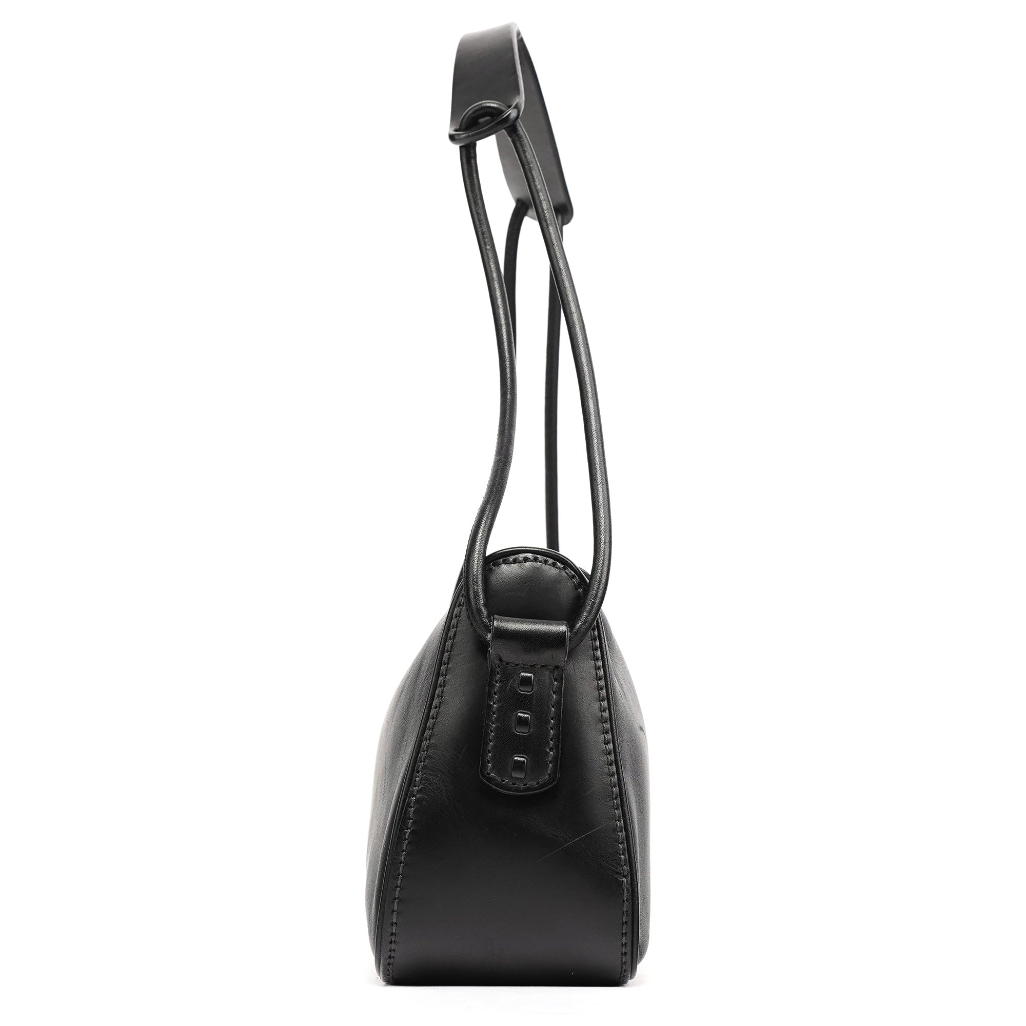 106383 Black Leather Hobo Shoulder Bag