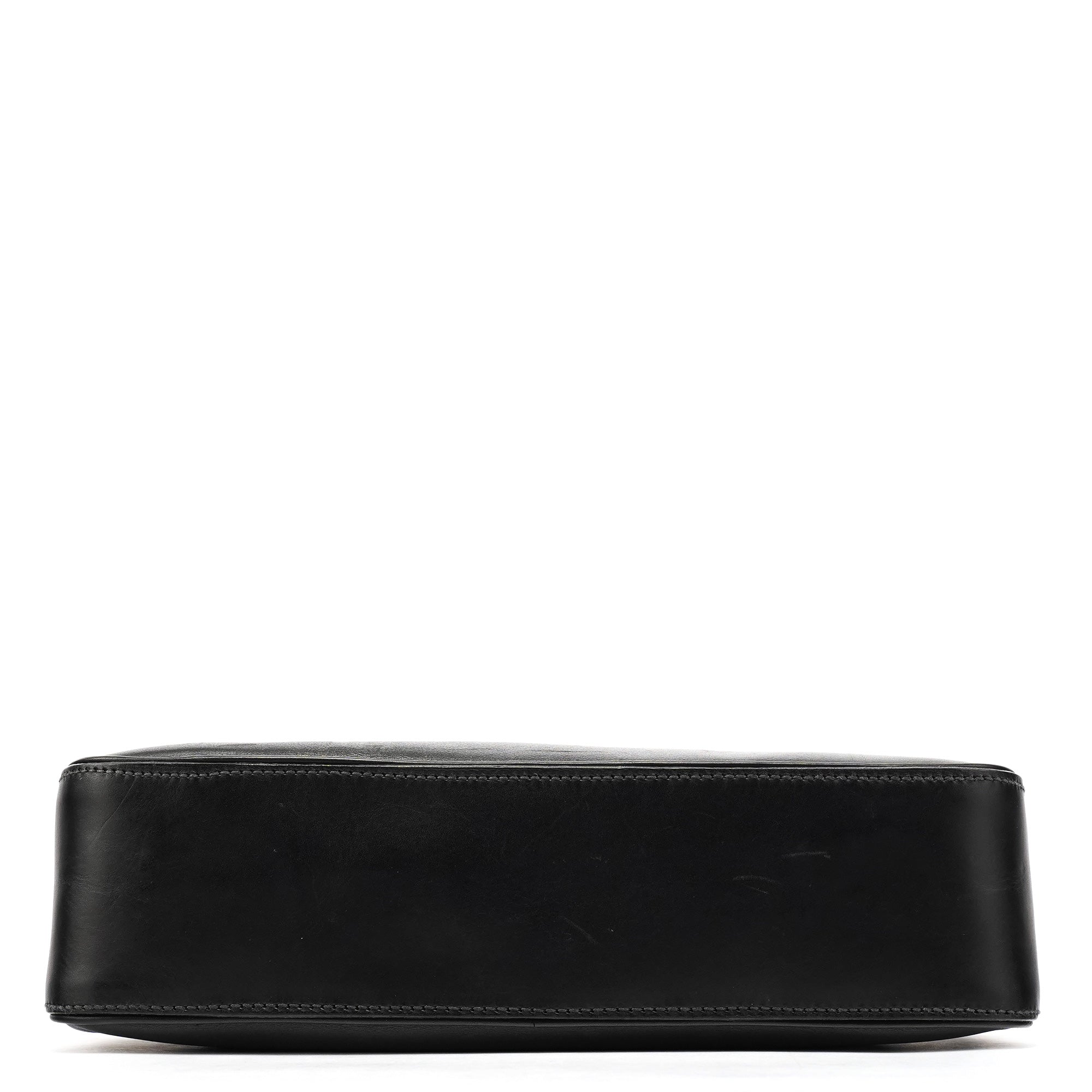 106383 Black Leather Hobo Shoulder Bag