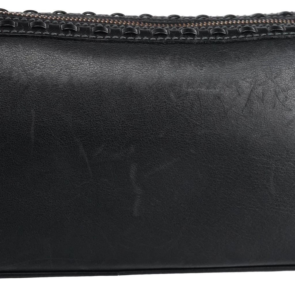 106383 Black Leather Hobo Shoulder Bag