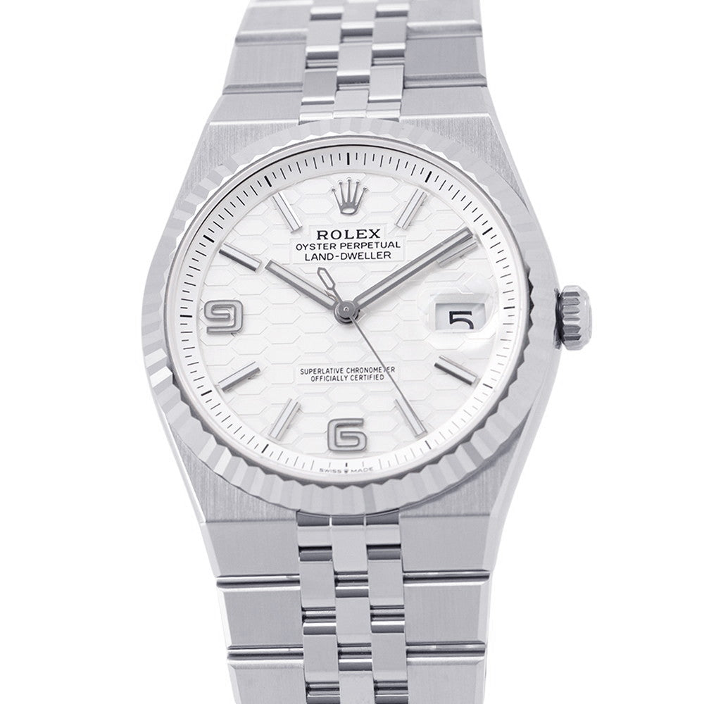 ROLEX Land Dweller 40 W40mm Stainless Steel K18WG Chain Honeycomb Motif Dial127334