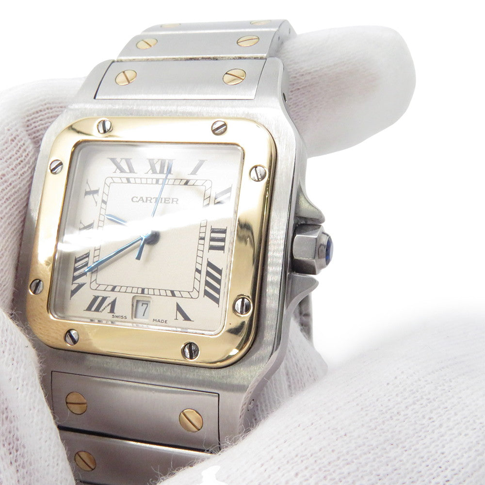 CARTIER Santos Galve LM H41mm×W29mm Stainless Steel 18KYG Ivory DialW20011C4